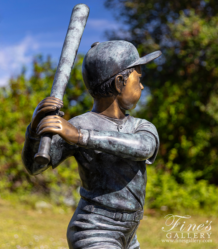 Bronze Statues  - Batter Up Baseball Player In Bronze - BS-875